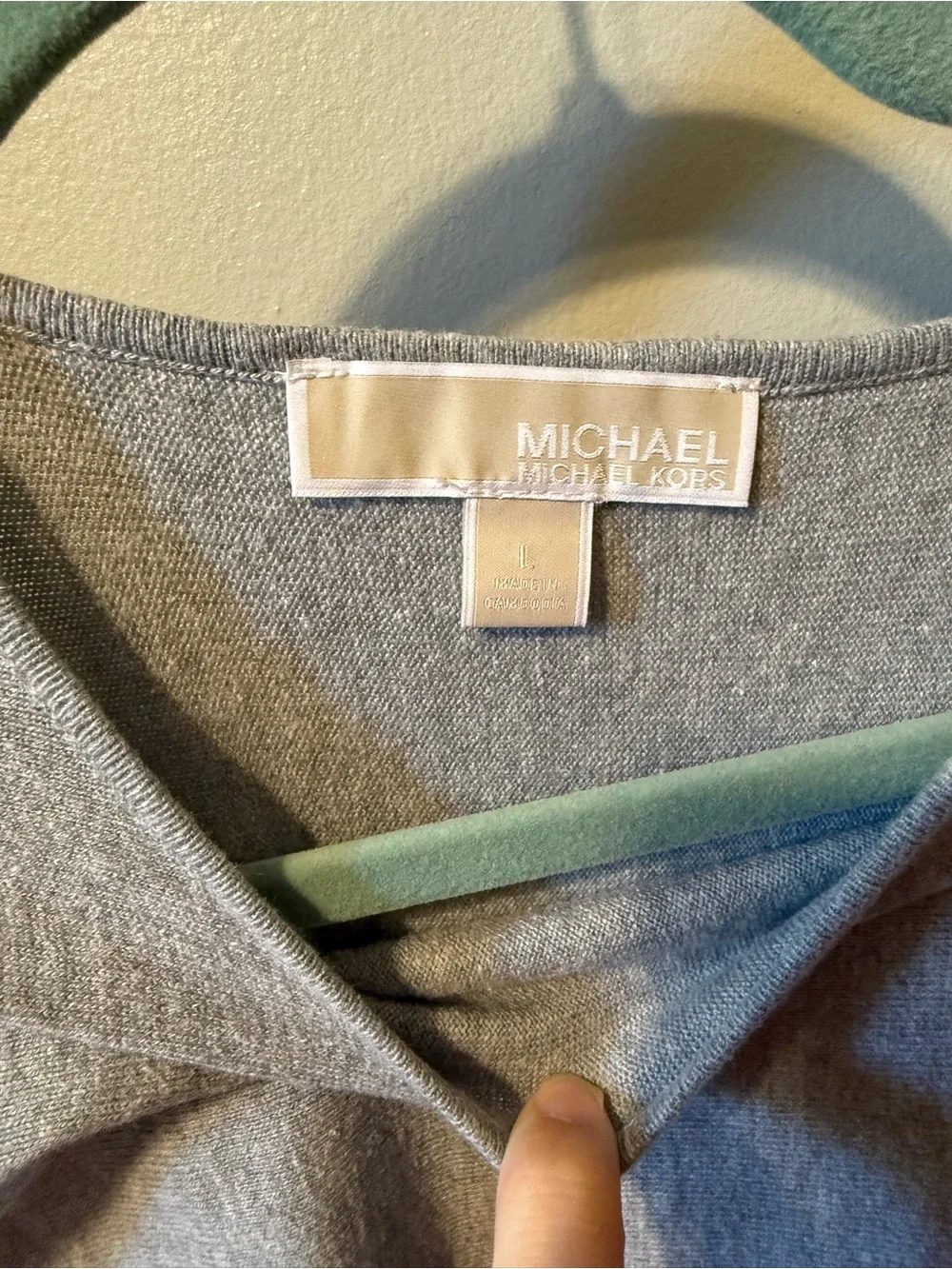 Michael Kors Gray Long Sleeve Lightweight Top